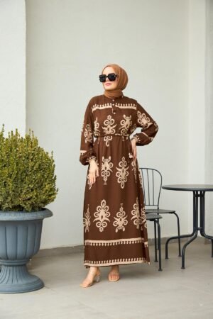 Robe Longue À Motifs
