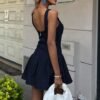 Mini-robe Tensel Avec Jupe Ballon