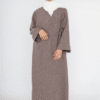 Abaya longue large couleur taupe