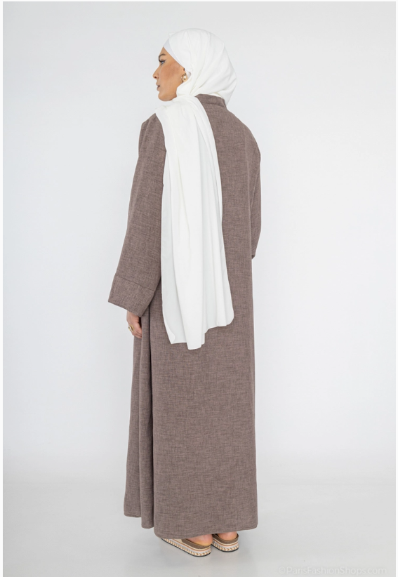 Abaya longue large couleur taupe