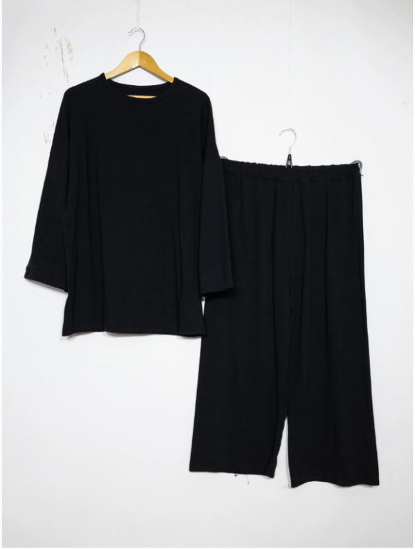 Abaya ensemble Bleu ciel/Noir