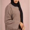 Abaya en Lin Taupe/Marron