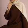 Abaya en Lin Taupe/Marron
