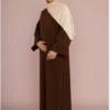Abaya en Lin Taupe/Marron